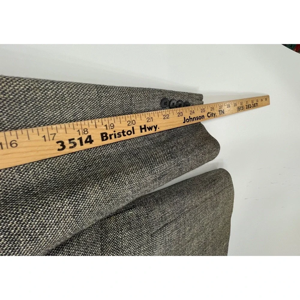 Vintage College Roe Mens Blazer 42L Sport Coat Gray Tweed Wool Blend USA Made